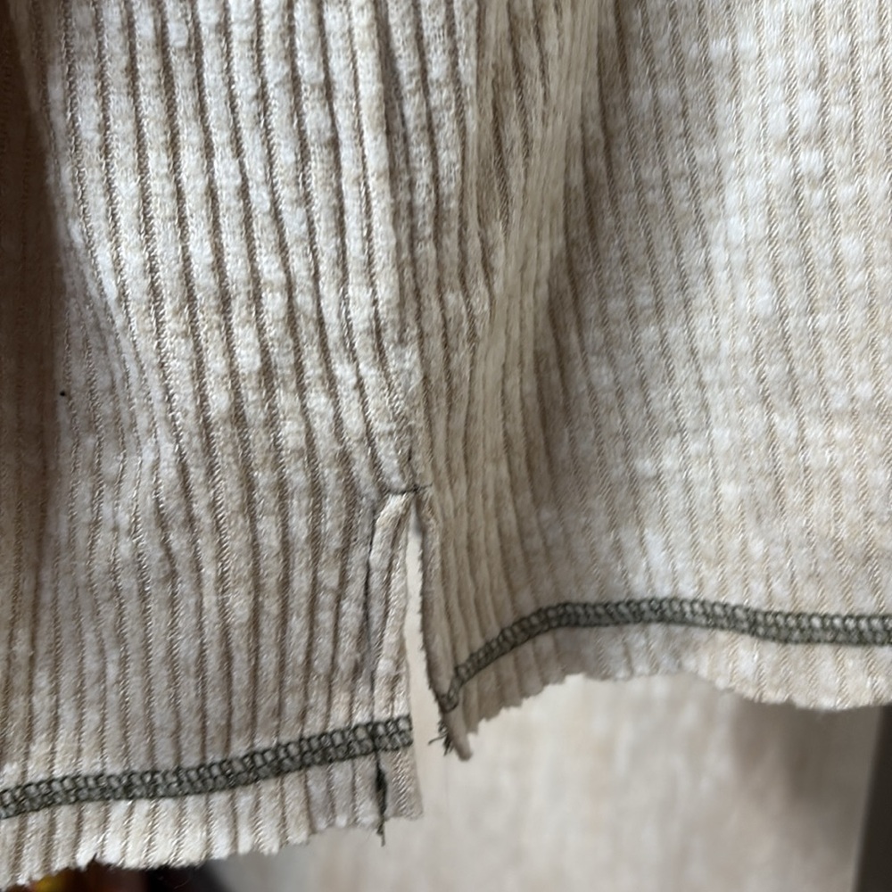 Hem & Thread Cream and Olive Long Sleeve knit top - Picture 3 of 8